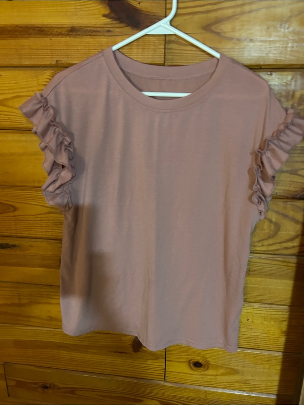 Women's Ruffle Sleeve Tee - Blush Pink